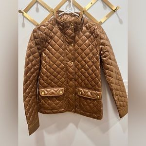 J.CREW Shiny Quilted Downtown Field Jacket Nutmeg Size TM